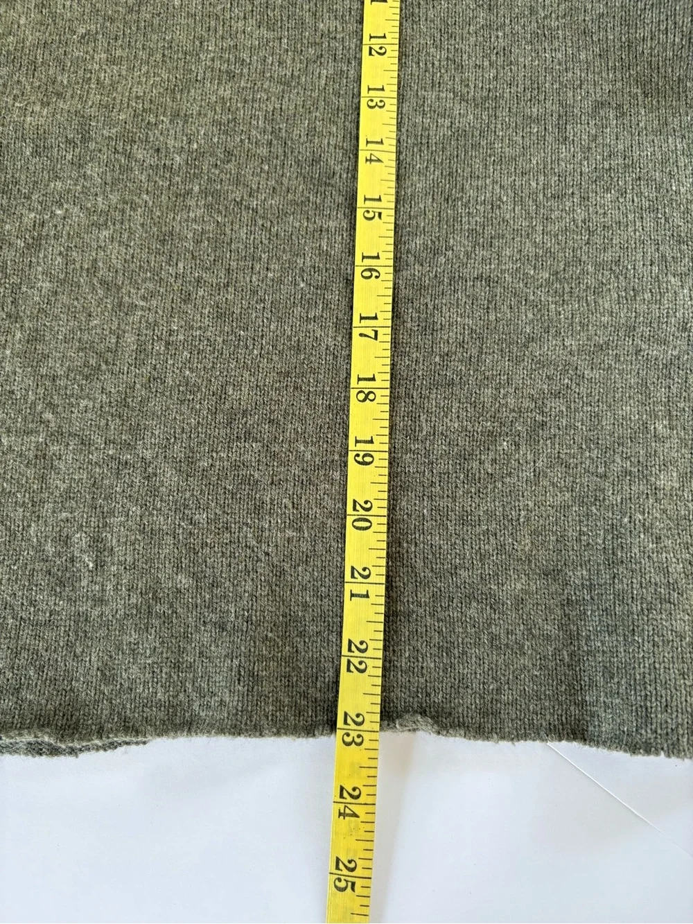 Banana Republic Cropped Luxury Wool Cashmere Angora Academia Sweater Army Green